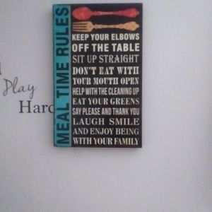 Meal Time Rules wall decor by JoAnne